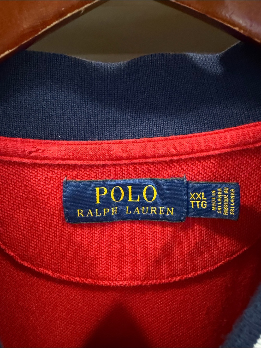 Polo by Ralph Lauren Red Short-Sleeve Jersey with Navy & White Trim XXL - Picture 4 of 5